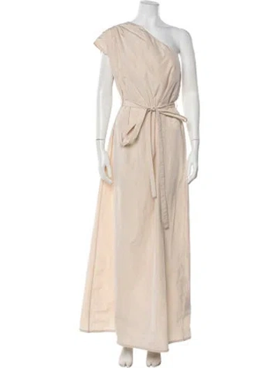 Pre-owned Peserico One-shoulder Long Dress In Neutral