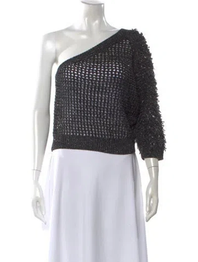 Pre-owned Peserico One-shoulder Sweater In Black