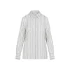 Peserico Striped Long Sleeve Shirt With Cuffed Sleeves In White