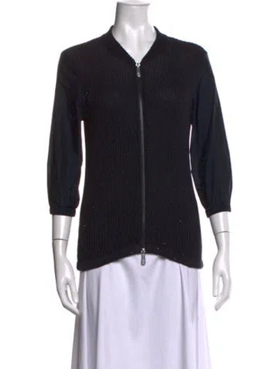 Pre-owned Peserico Open Front Sweater In Black