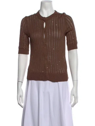 Pre-owned Peserico Open Front Sweater In Brown
