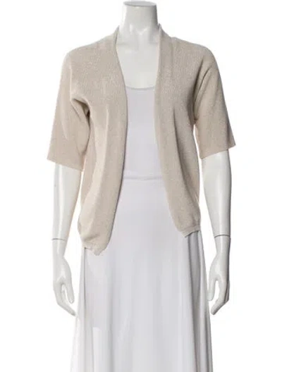 Pre-owned Peserico Open Front Sweater In Neutral