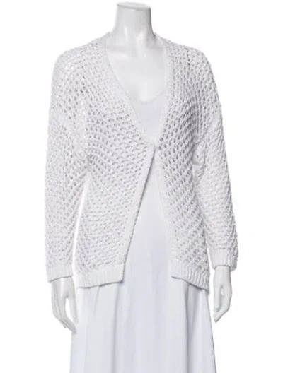 Pre-owned Peserico Open Front Sweater In White