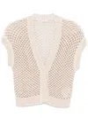 Shop Peserico Open-knit Cardigan In 中性色