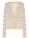 Peserico Open-knit Cardigan In Neutral