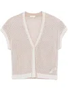 Peserico Open-knit Cardigan In Neutrals