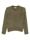 Peserico Open-knit Crew-neck Sweater In Green