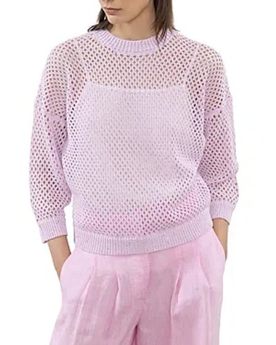 Peserico Open Knit Long Sleeve Jumper In Blown Lilac