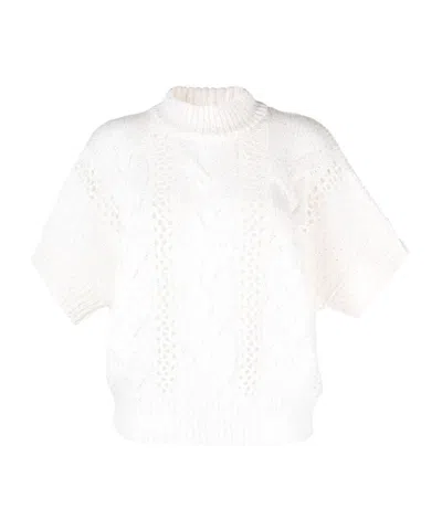 Peserico Open-knit Short-sleeve Jumper In White