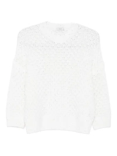 Peserico Open-knit Sweater In White