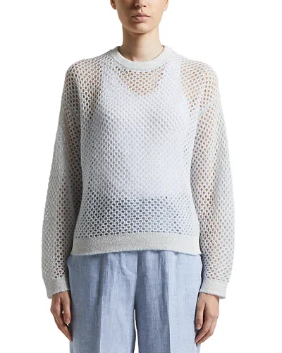 Peserico Open Knit Sweater In Atmosphere Blue