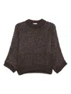 Peserico Open Knit Sweater In Brown