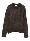 Peserico Crew Neck Sweater In Brown