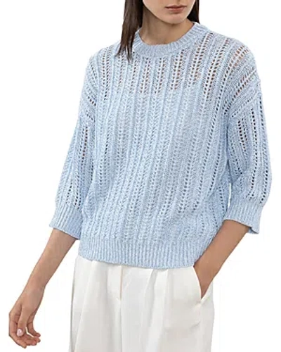 Peserico Open Knit Sweater In Light Blue
