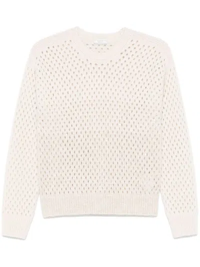 Peserico Open-knit Sweater In Neutrals