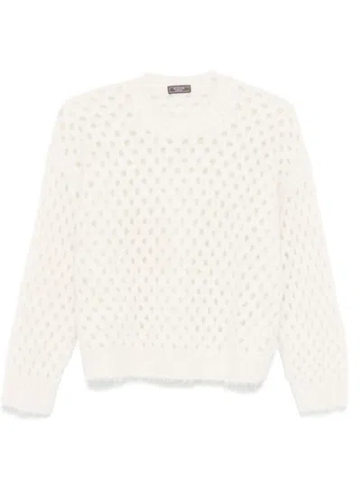 Peserico Open-knit Sweater In Beige