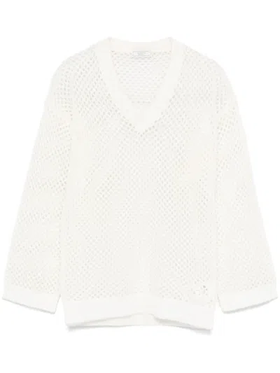 Peserico Open-knit Sweater In White