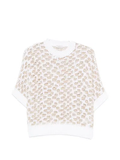 Peserico Open Knit Sweater In Neutral