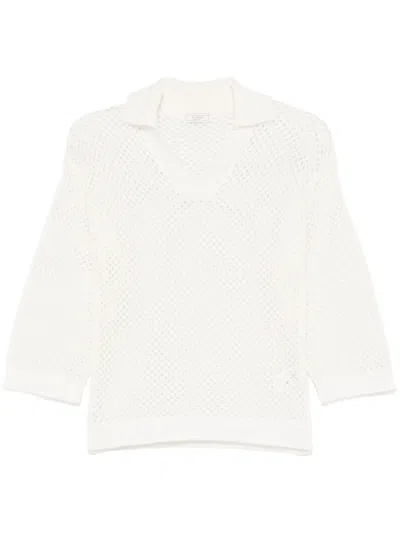 Peserico Open-knit Top In 白色