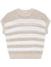 Peserico Open-knit Top In Neutrals