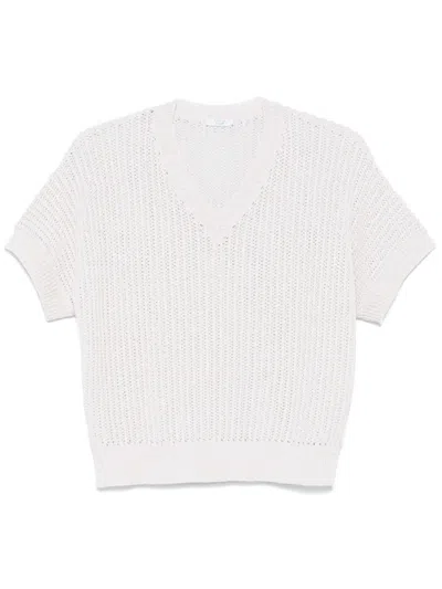 Peserico Open-knit Top In Neutrals