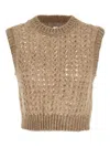 Peserico Fishnet Waist Coat In Neutral