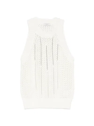 Peserico Open-knit Vest In White