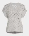Peserico Open-stitch Knit Vest In Multi