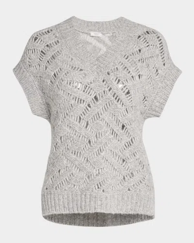 Peserico Open-stitch Knit Vest In Multi