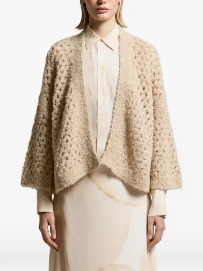 Peserico Open-knit Cardigan In Neutral