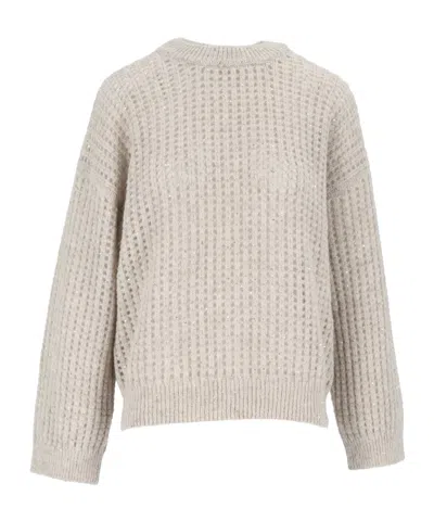 Peserico Open-knit Sweater In Neutral