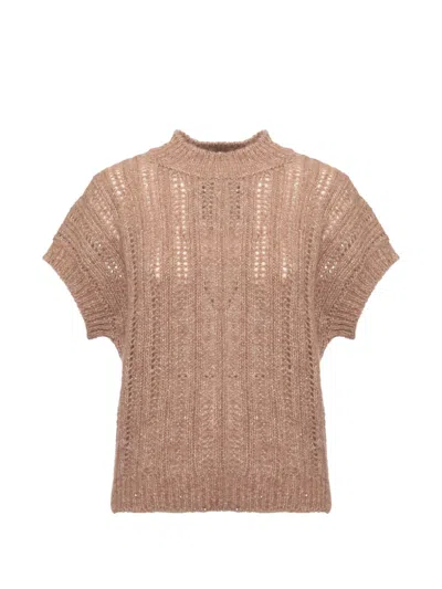 Peserico Open-knit Sweater In Neutral