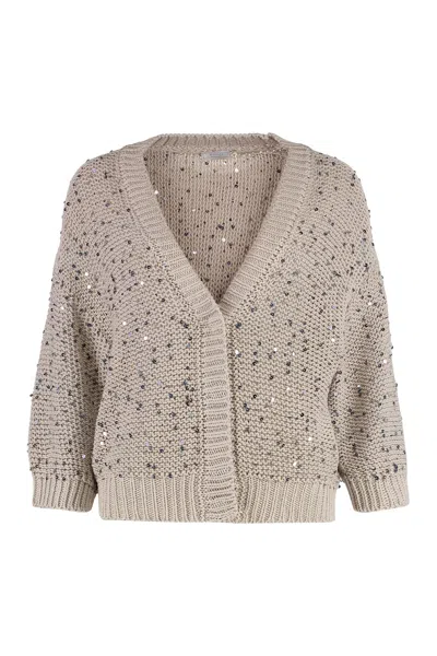 PESERICO OPENWORK-KNIT CARDIGAN