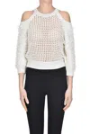 Peserico Openwork Knit Pullover In Ivory