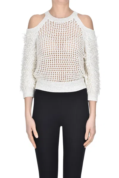 Peserico Openwork Knit Pullover In White