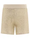 PESERICO OPENWORK LAMÈ S SHORT BEIGE