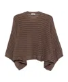 Peserico Openwork Sweater In Brown
