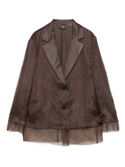 Peserico Organza Blazer In Brown