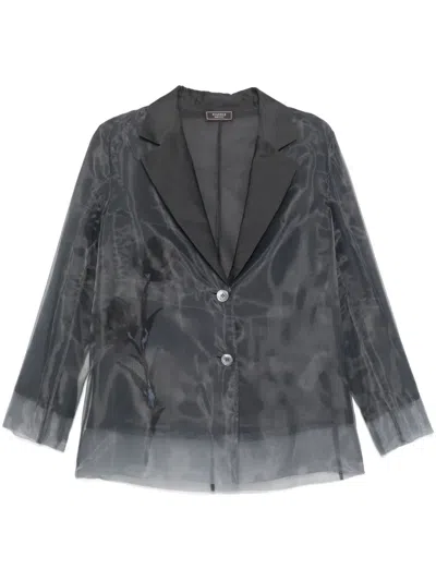 Peserico Organza Single-breasted Blazer In Grey