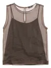 Peserico Layered Camisole In Brown