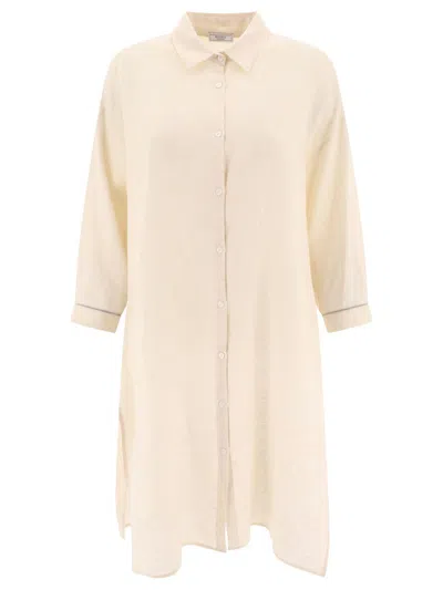 Peserico Oversize Shirt In Beige