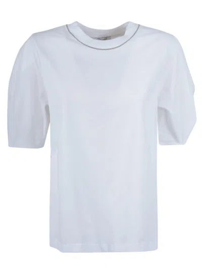 Peserico Gray T-shirt With Lurex Detail In Multi