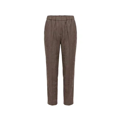 Peserico Elastic-waist Casual Trousers In Multi