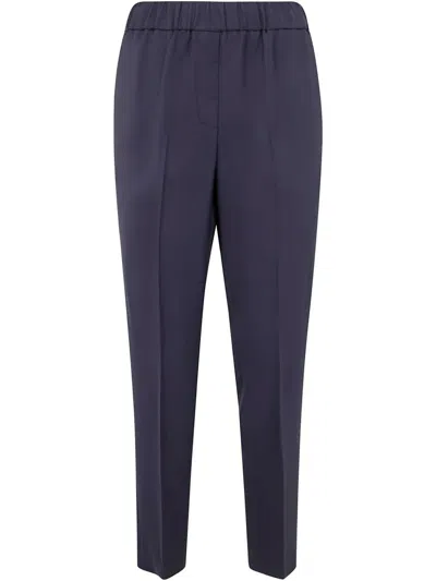 PESERICO VISCOSE CADY STRETCH TROUSERS,P04572Z.01972 061 SPACE BLUE