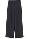 Peserico Viscose Cady Stretch Wide Leg Trousers In Blue