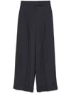 Peserico Viscose Cady Stretch Wide Leg Trousers In Blue