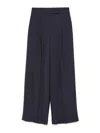 Peserico Viscose Cady Stretch Wide Leg Trousers In Blue