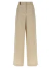 Peserico High Waist Wide Leg Trousers With Pockets In Neutral