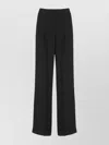 Peserico Palazzo Trousers With Wide Leg And Pleats In Black