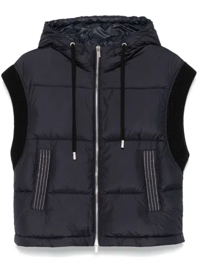 Peserico Panelled-design Gilet In Blue